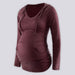 Chic Hooded Maternity Top with Pockets and Long Sleeves