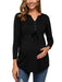Versatile Maternity Button-Up Cardigan T-Shirt with Drawstring Detail