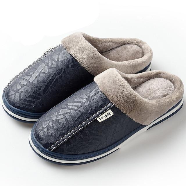 Warm Plush Memory Foam Slippers with Low Heel for Indoor Comfort