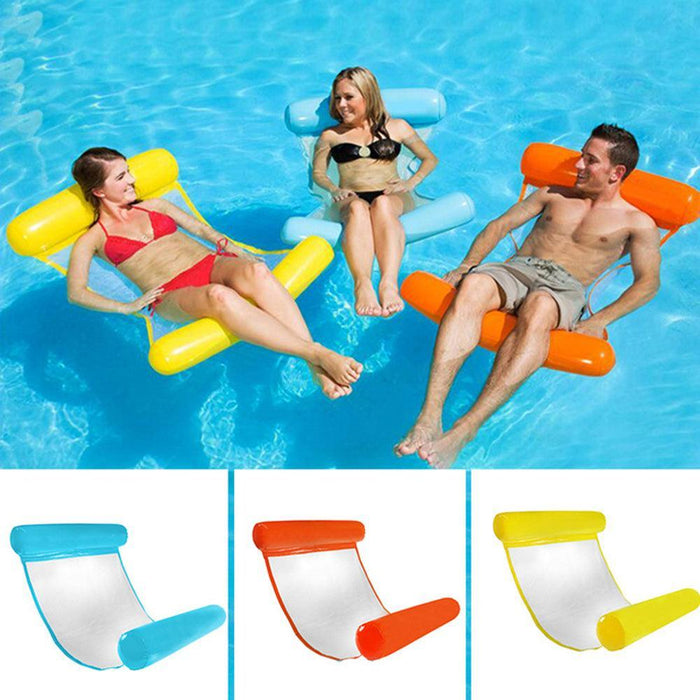 Inflatable Water Hammock PVC Lounge Swimming Pool Beach Foldable Floating Bed