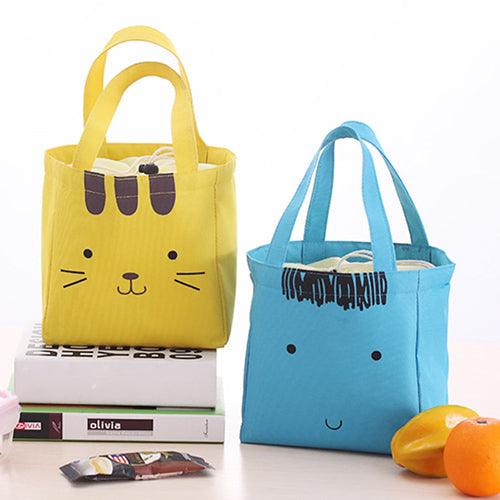 Canvas Lunch Tote with Charming Animal Print
