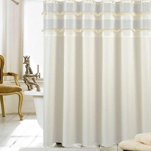 Vibrant Tassel Trimmed Waterproof Shower Curtain