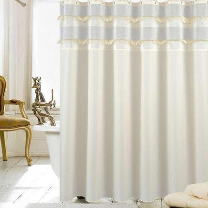 Vibrant Tassel-Decorated Water-Resistant Shower Curtain