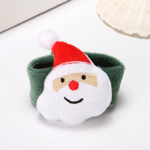 Elk Christmas Clap Ring Bracelet with Quirky Knit Detail