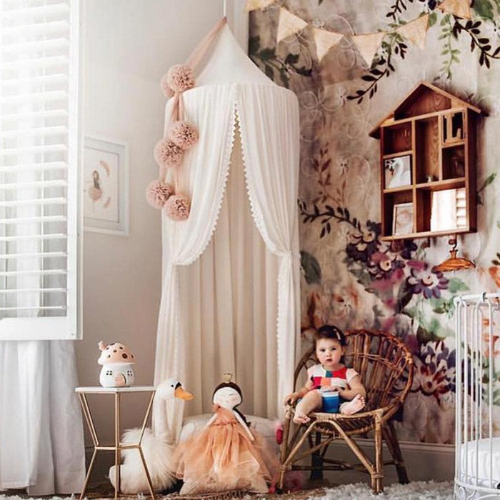 Elegant 240cm Chiffon Bed Canopy Net: Stylish Mosquito Shield for Your Kid