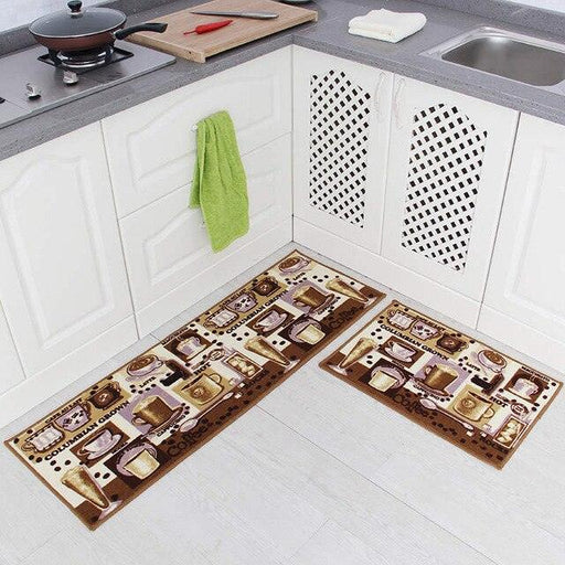 Whimsical Cartoon Print PVC Kitchen and Bathroom Mat for Adults