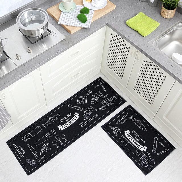 Whimsical Cartoon Print PVC Kitchen and Bathroom Mat for Adults