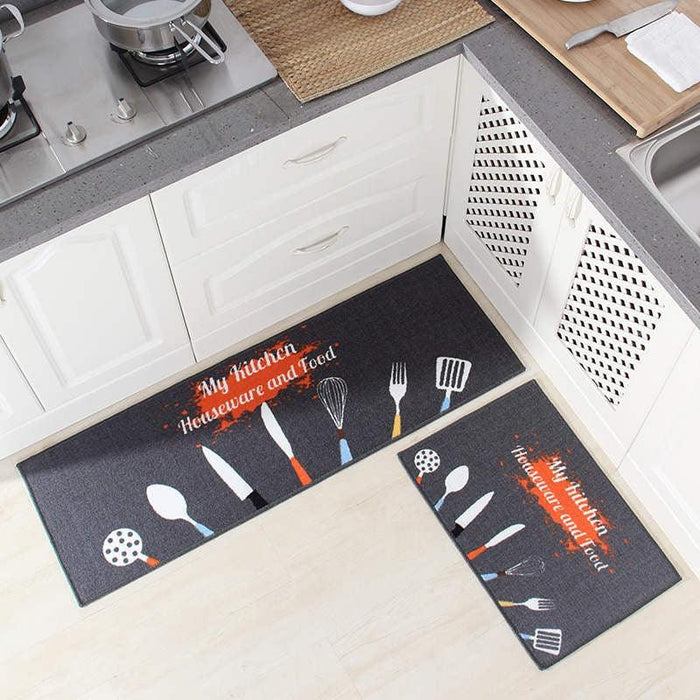 Cartoon Print PVC Kitchen and Bathroom Mat for Adults