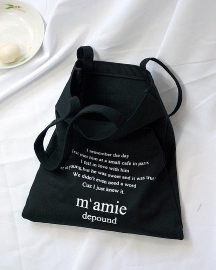 Trendy Letter-Print Eco-Friendly Cotton Tote Bag for Fashion Enthusiasts