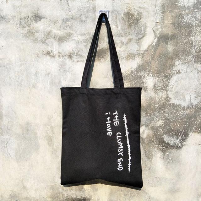 Chic Oversized Letter Print Canvas Tote Bag for Every Occasion