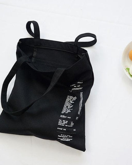 Trendy Letter-Print Eco-Friendly Cotton Tote Bag for Fashion Enthusiasts