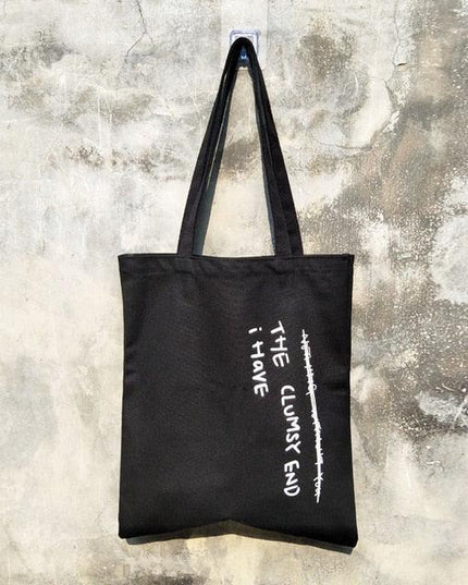 Trendy Letter-Print Eco-Friendly Cotton Tote Bag for Fashion Enthusiasts