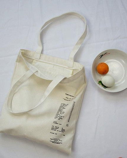 Trendy Letter-Print Eco-Friendly Cotton Tote Bag for Fashion Enthusiasts
