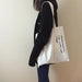 Trendy Letter-Print Eco-Friendly Cotton Tote Bag for Fashion Enthusiasts