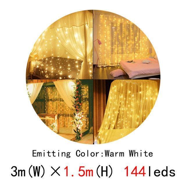 LED Christmas Curtain String Lights Set for Festive Holiday Decor