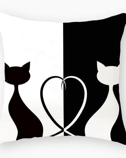 Opulent Cat-Themed Throw Pillow Cover 18x18 Inches