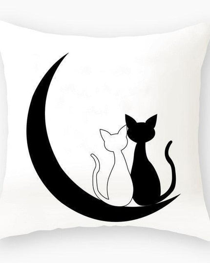 Elegant Cat-Themed Nursery Cushion Cover 45x45cm