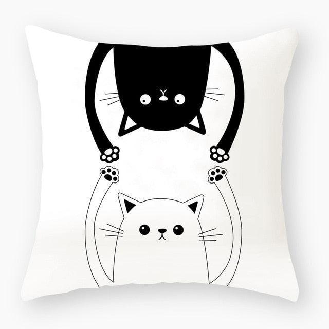 Luxurious Cat-Inspired Nursery Pillow Cover 45x45cm