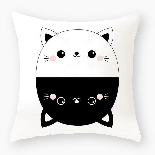 Luxurious Cat-Themed Nursery Cushion Cover 45x45cm