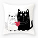 Opulent Cat-Themed Throw Pillow Cover 18x18 Inches