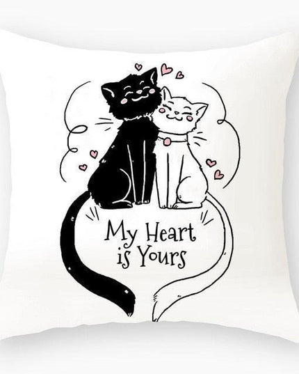Elegant Cat-Themed Nursery Cushion Cover 45x45cm