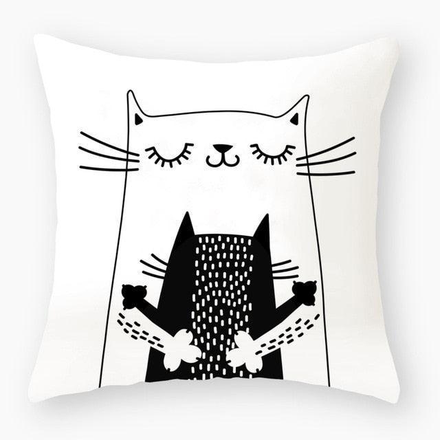 Luxurious Cat-Themed Nursery Cushion Cover 45x45cm