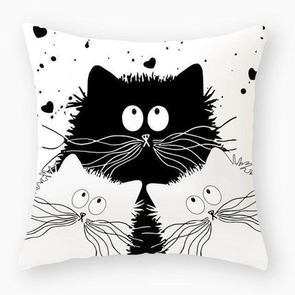 Elegant Cat-Themed Nursery Cushion Cover 18x18 inches