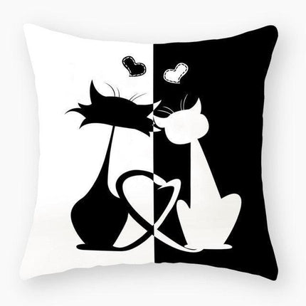 Elegant Cat-Themed Nursery Cushion Cover 18x18 inches