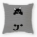 Opulent Cat-Themed Throw Pillow Cover 18x18 Inches