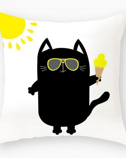 Elegant Cat-Themed Nursery Cushion Cover 45x45cm