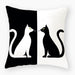 Luxurious Cat-Inspired Polyester Throw Pillow Case - Elegant Feline Home Decor 45x45cm
