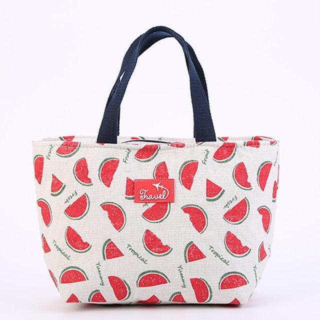 Chic Waterproof Cotton and Linen Insulated Lunch Tote