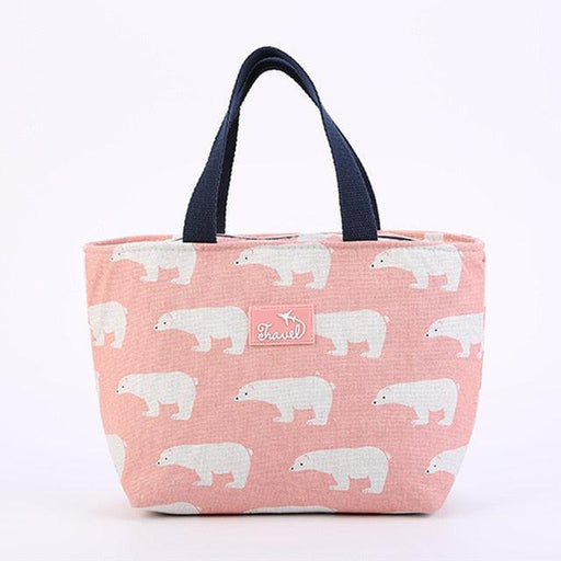 Chic Waterproof Cotton and Linen Insulated Lunch Bag