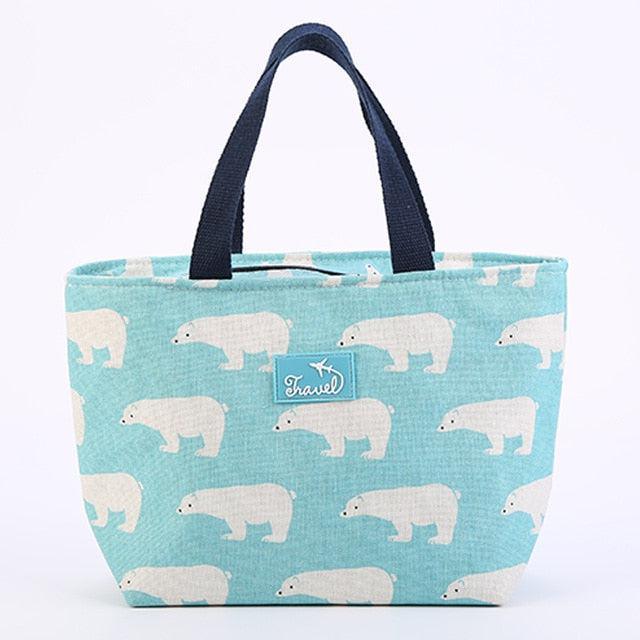 Chic Waterproof Cotton and Linen Insulated Lunch Tote