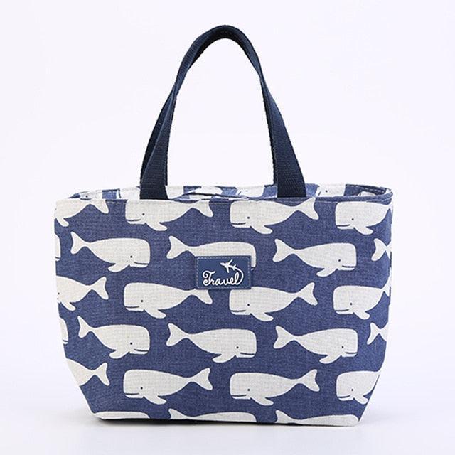 Chic Waterproof Cotton and Linen Lunch Tote - Stay Organized in Style
