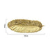 Luxurious Green Leaf Ceramic Platter Tray with Gold Accent