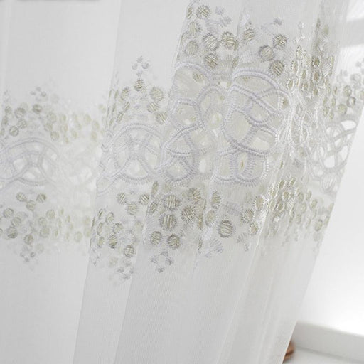 Luxury Modern Geometric Embroidered Tulle Curtains for Stylish Windows