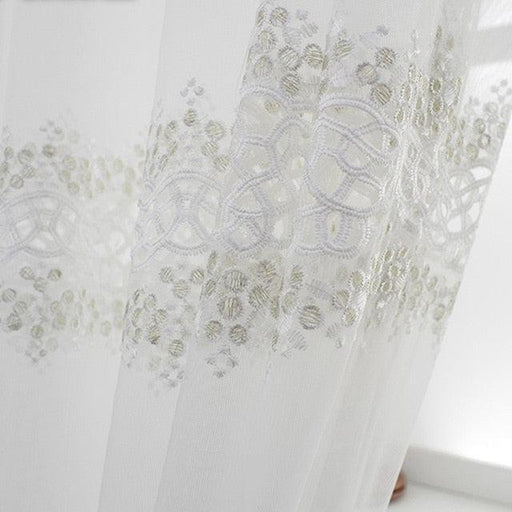Elegant Nordic Geometric Embroidered Tulle Drapes for Chic Interiors
