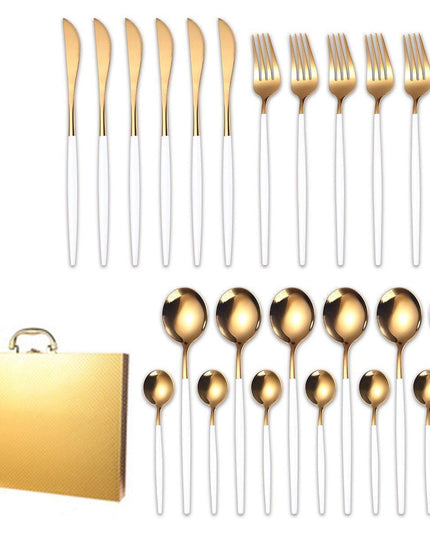Elegance Redefined: Botanica Luxe Gold Flatware Set for Upscale Dining Experiences