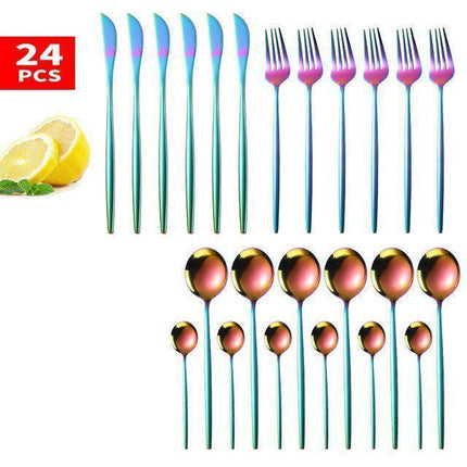 Elegance Redefined: Botanica Luxe Gold Flatware Set for Upscale Dining Experiences