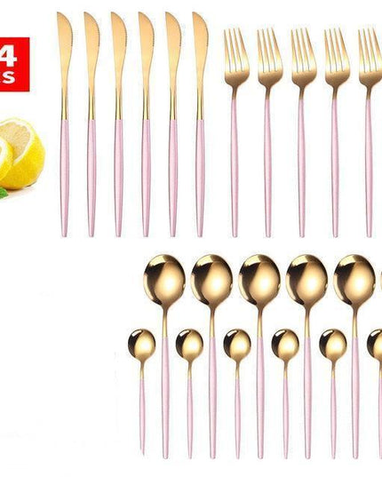 Elegance Redefined: Botanica Luxe Gold Flatware Set for Upscale Dining Experiences