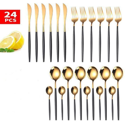 Elegance Redefined: Botanica Luxe Gold Flatware Set for Upscale Dining Experiences