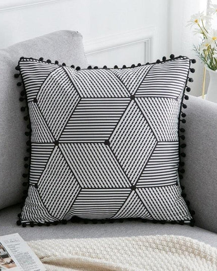 Elegant Black and White Velvet Pillowcase for a Luxurious Home Atmosphere
