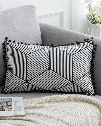 Elegant Black and White Velvet Pillowcase for a Luxurious Home Atmosphere