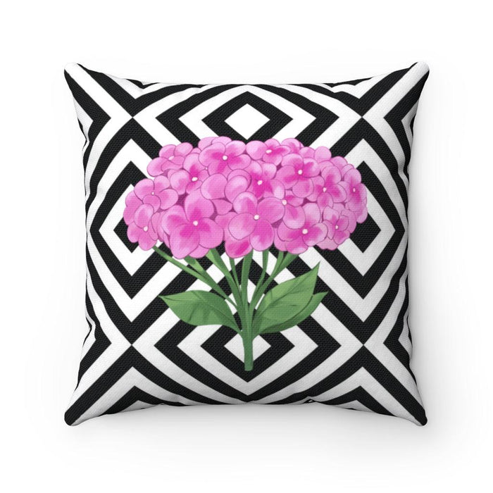 Luxury Reversible Decorative Pillowcase with Hydrangea Print