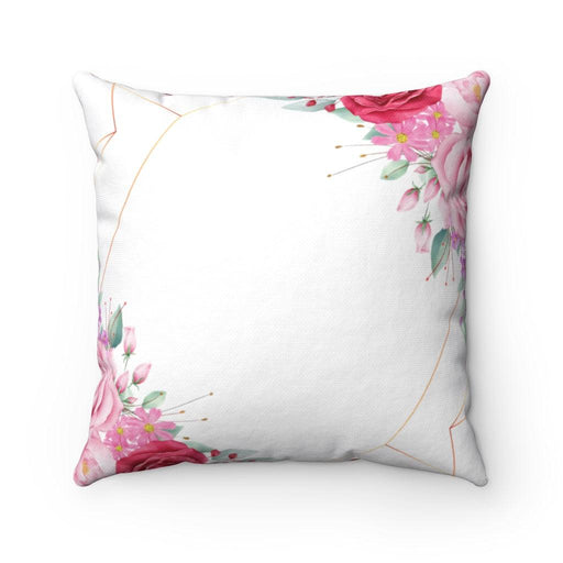 Elegant Pink and Gold Reversible Floral and Abstract Throw Pillow Case by Maison d'Elite
