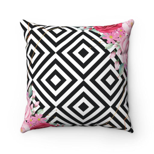 Luxury Reversible Decorative Pillowcase - Pink Purple Flowers Patterns