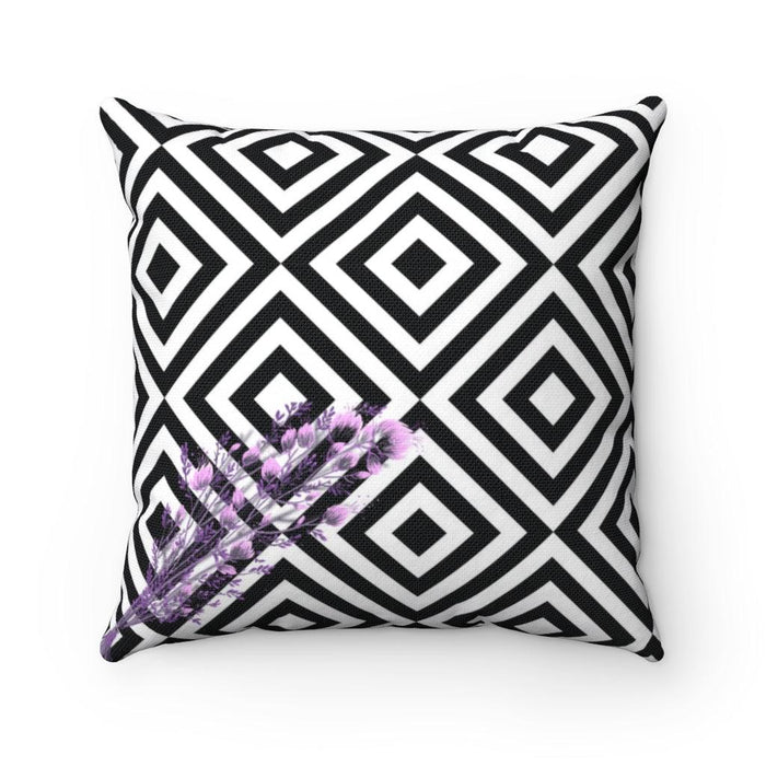Luxurious Reversible Purple Flower Cushion Cover by Maison d'Elite