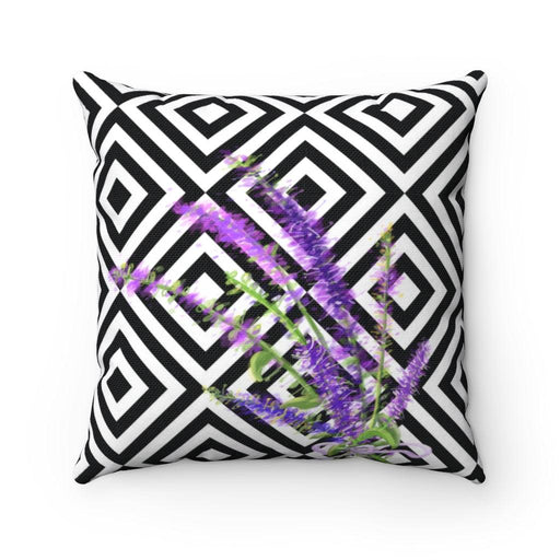 Elegant White Purple Abstract Flowers Reversible Pillowcase