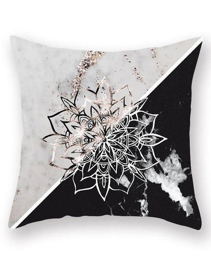 Chic Marble-Effect Cushion Cover for Contemporary Home and Office Styling